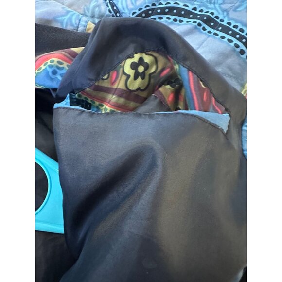 VTG Robert Stock Ltd Quilted Silk Bomber Jacket Retro Paisley Blue Multi-Color L - Picture 10 of 12